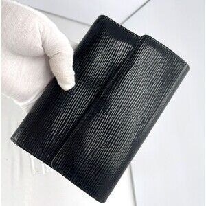LOUIS VUITTON black Epi Leather Porte Tresor Etui Papiers Trifold Wallet